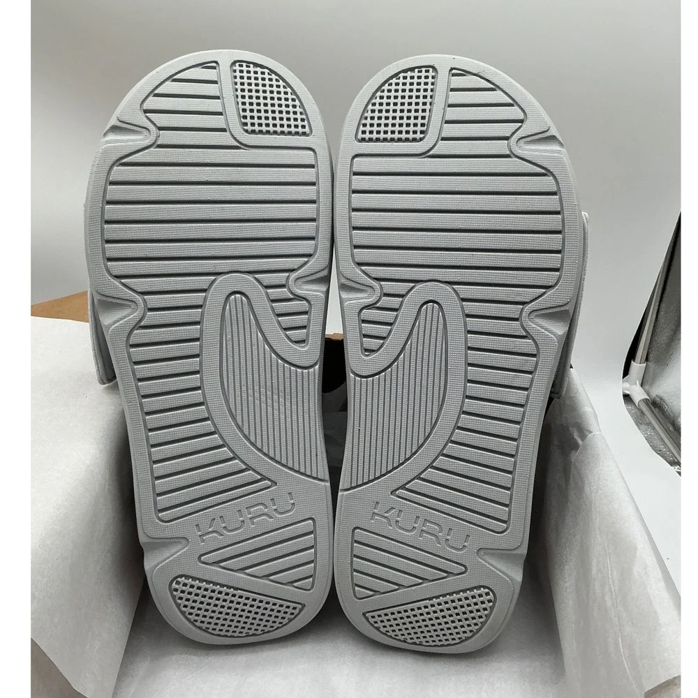 KURU Moment Mens Slides Dove Gray Orange Sherbet Orthopedic Sandals Size 10 NEW